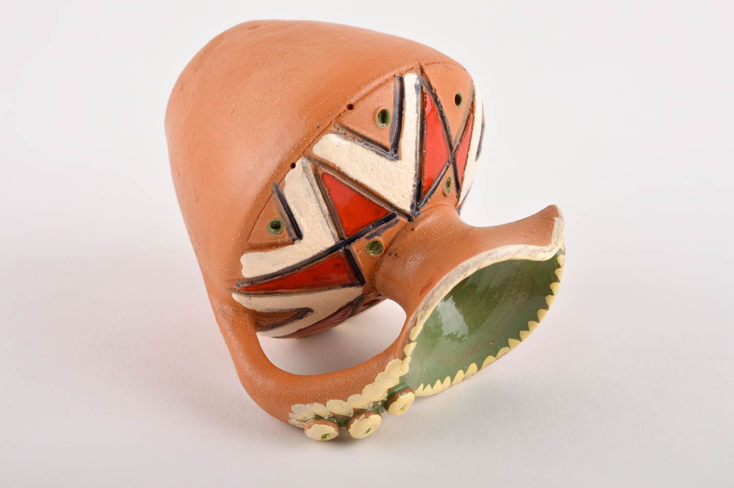 Jarro de cerámica pequeño artesanal utensilio de cocina decoración de interior foto 3