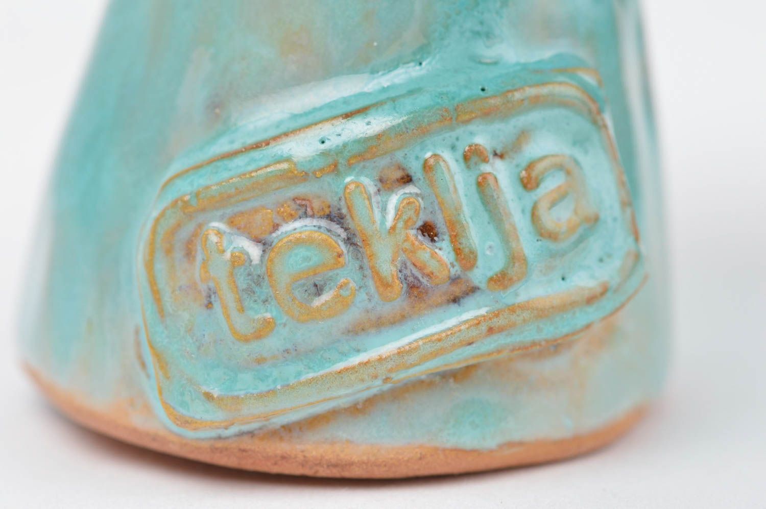 Taza de cerámica de color azul hecha a mano utensilio de cocina regalo original foto 5