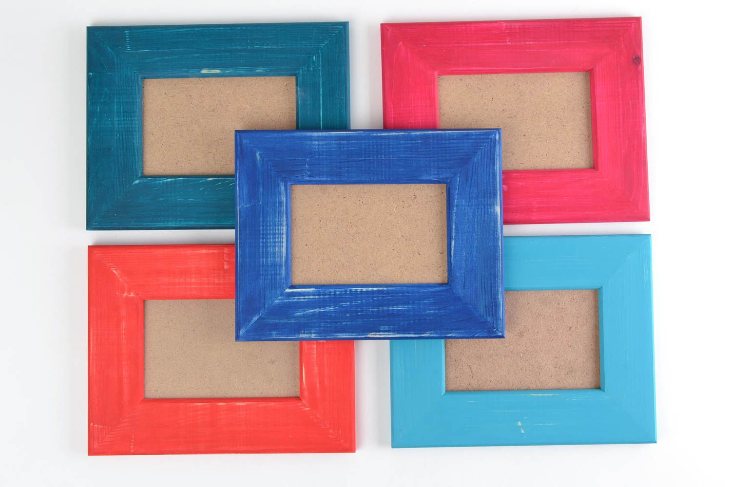 Beautiful colorful handmade wooden photo frames set 5 pieces of different sizes photo 5