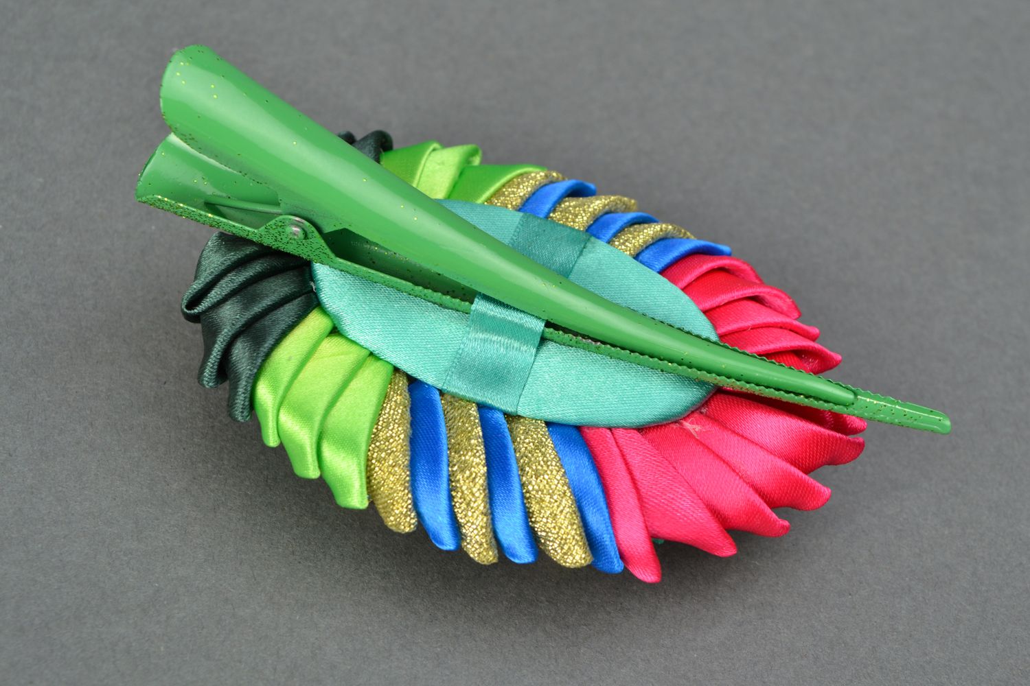 Kanzashi rep ribbon hair clip photo 4