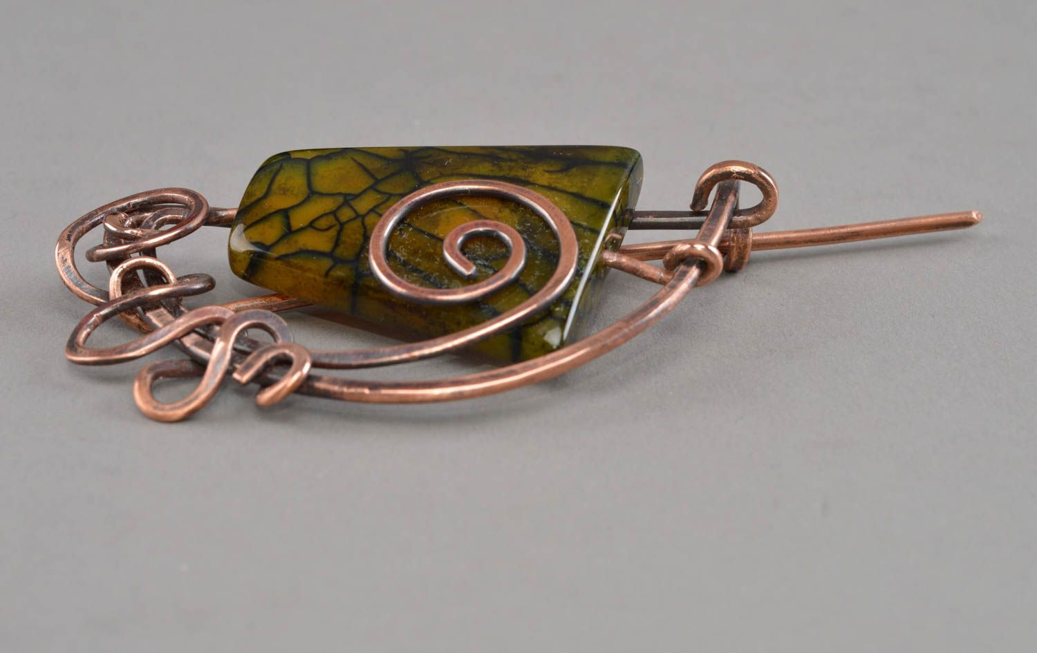 Handmade jewelry pin metal brooch handmade copper jewelry women's accessories photo 4