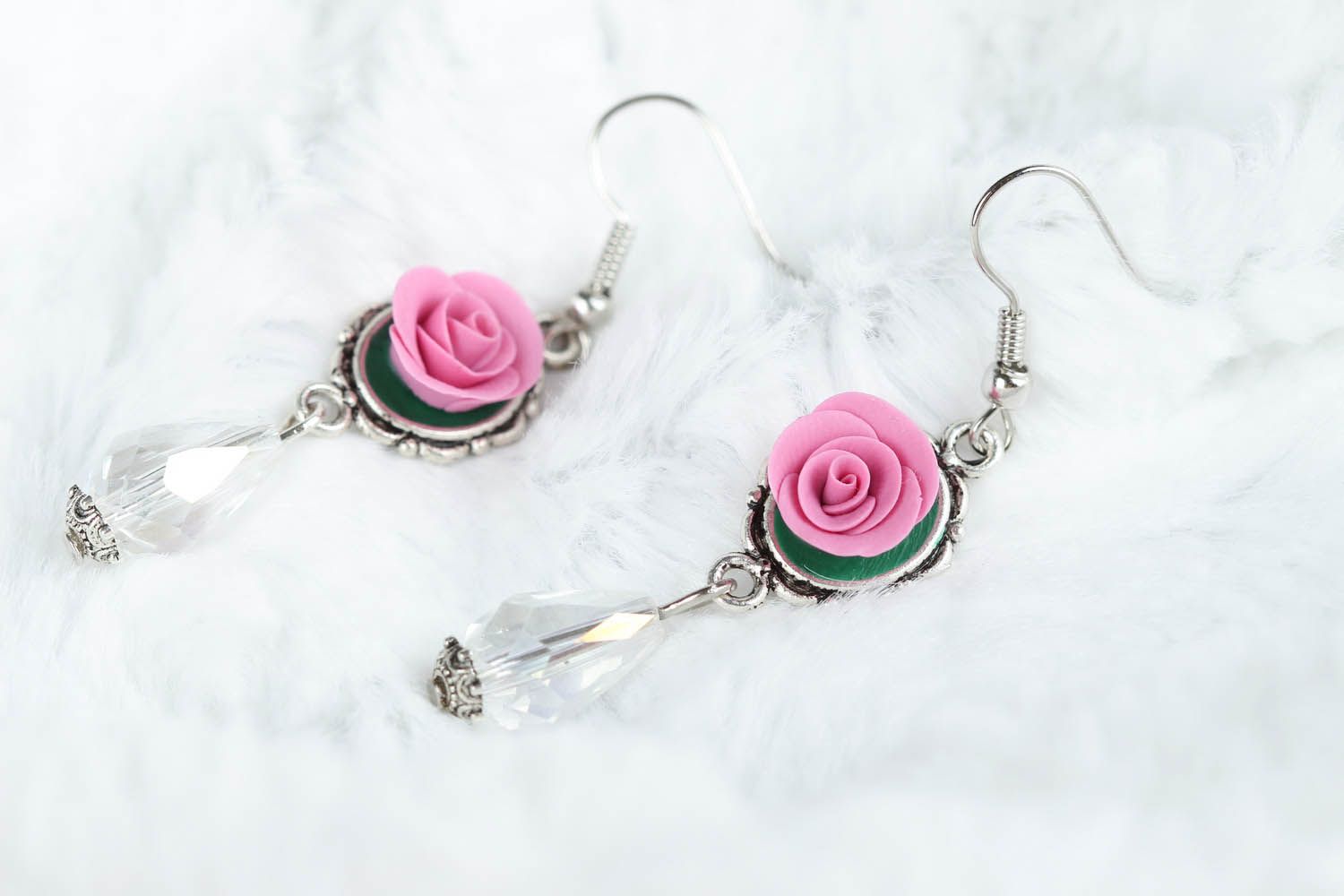 Earrings with crystal photo 3