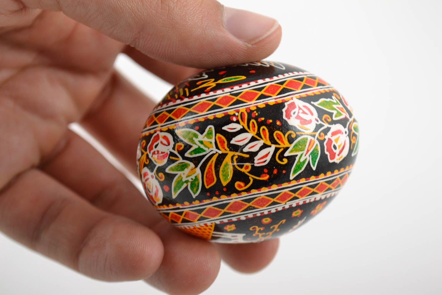 Beautiful designer handmade Easter chicken egg painted with acrylics photo 2