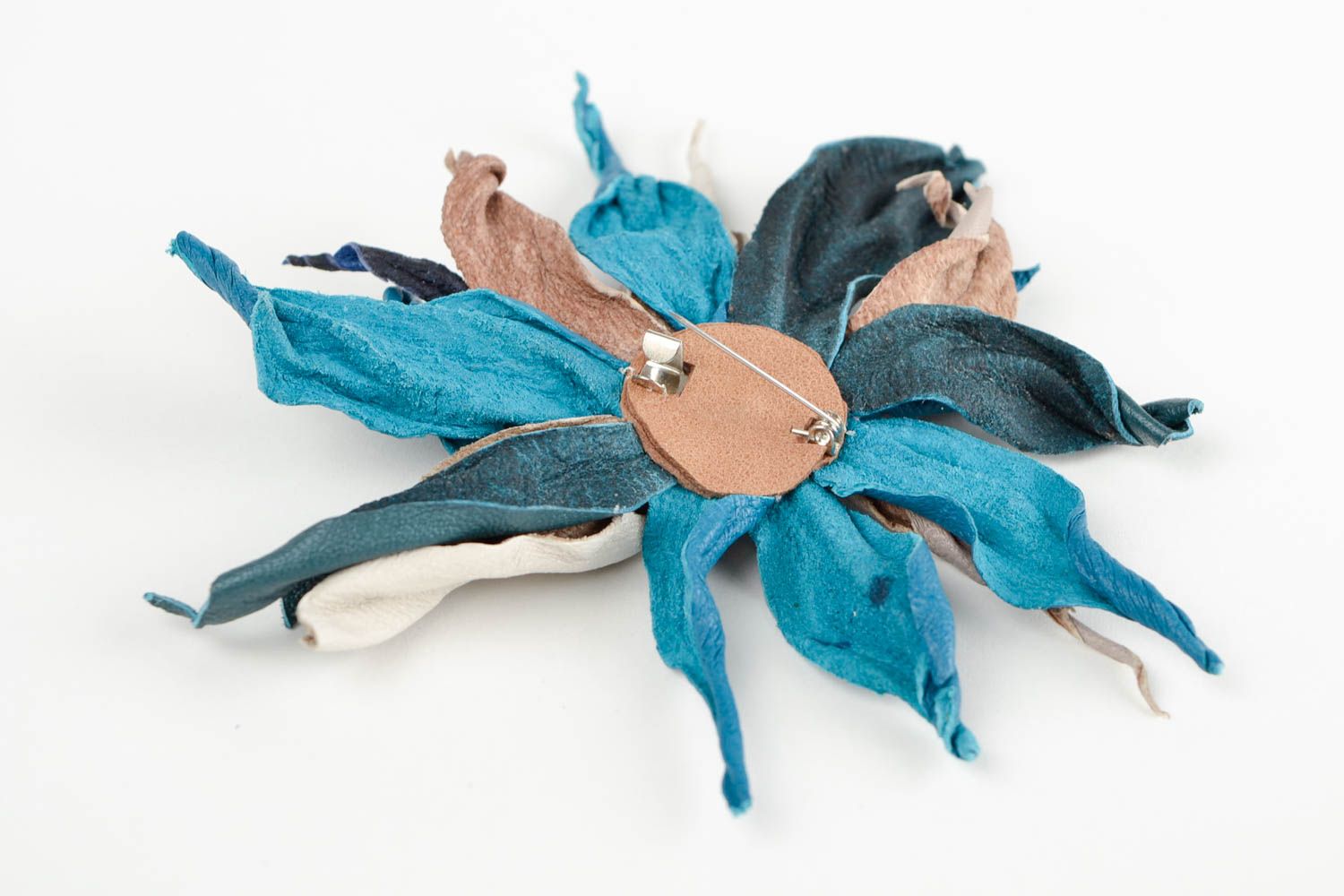 Handmade jewelry leather flower brooch leather accessories brooches and pins photo 5