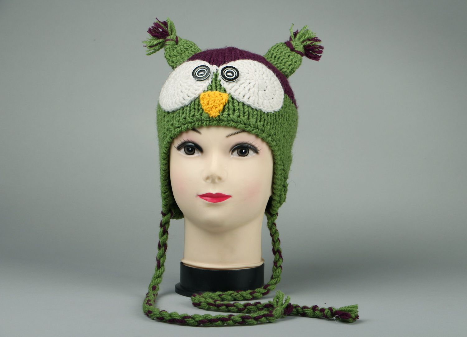 Knitted hat made of wool mixture Owlet photo 2