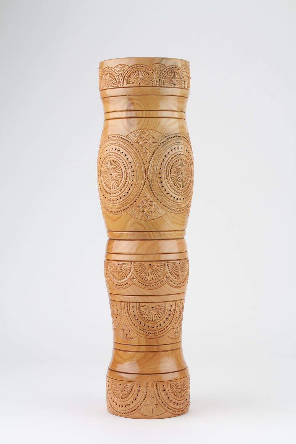 Vase de plancher en bois fait main photo 2