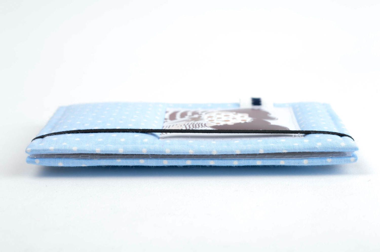 Couverture passeport Pochette document fait main Petite maroquinerie bleu design photo 2
