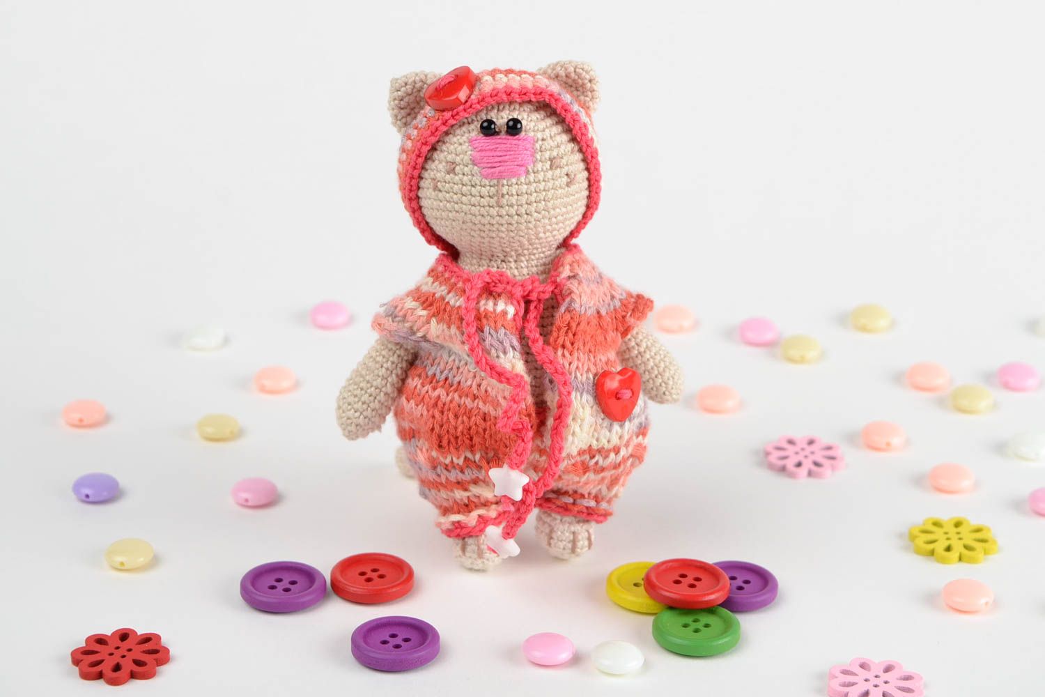 Juguete de peluche hecho a amno animalito tejido a crochet regalo para niños foto 1