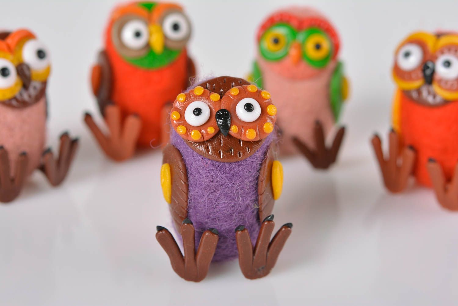 Handmade woolen owl toy designer present for children interior decoration ideas photo 5