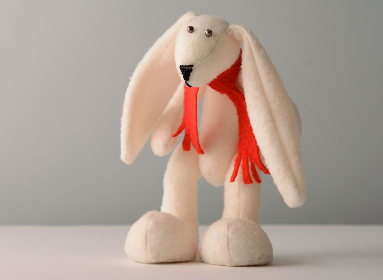 Soft fleece toy Rabbit with Scarf photo 1