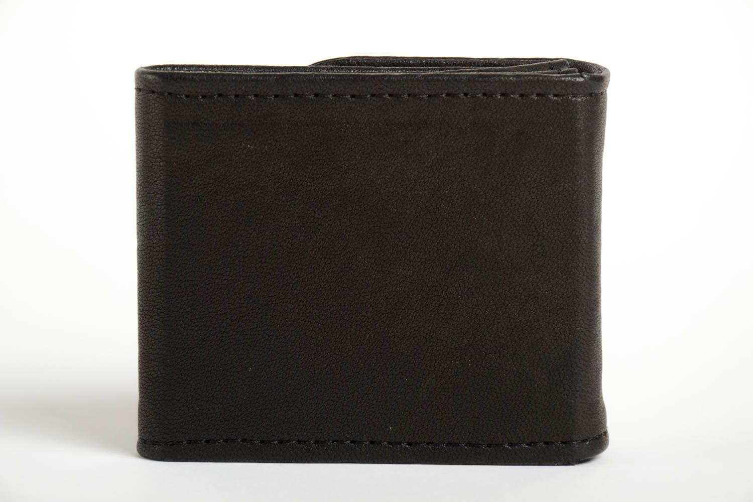 Schwarze Leder Geldbörse handmade Accessoire für Frauen Damen Geldbeutel foto 4