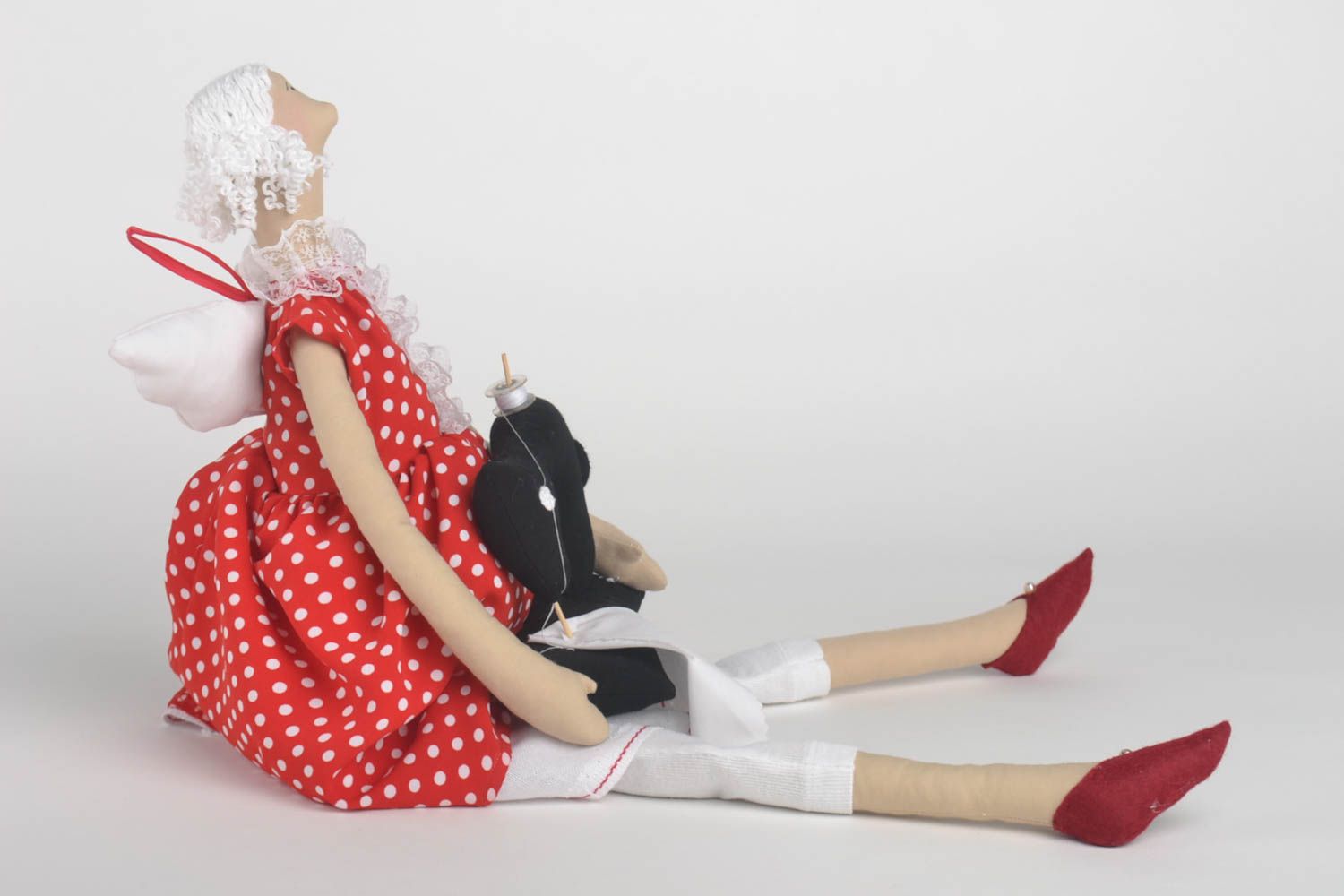Кукла ручной работы авторская кукла на подставке тряпичная кукла Ангел фото 3