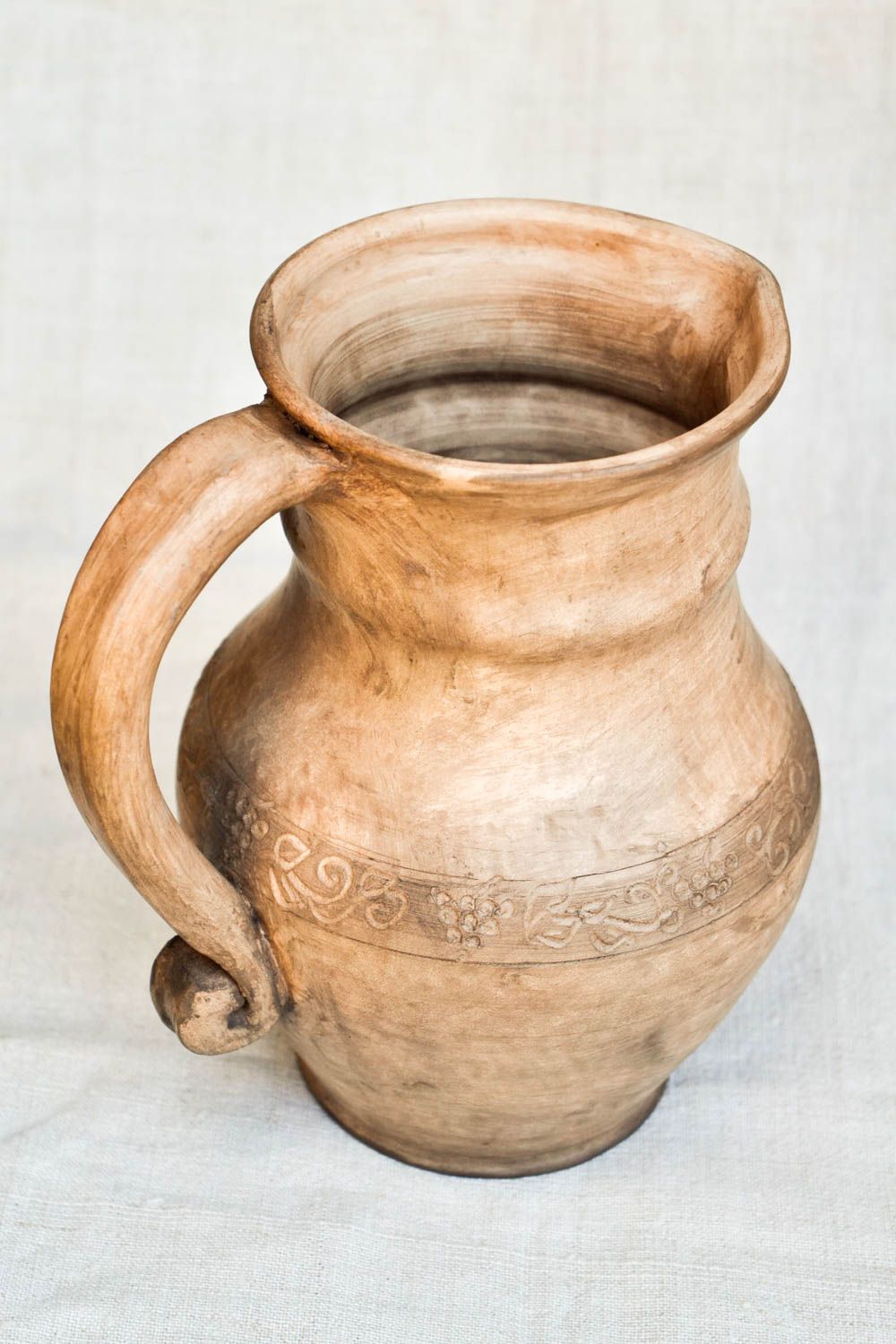 Keramik Krug Handgefertigt Keramik Geschirr Frauen Geschenk in Hellbraun foto 4