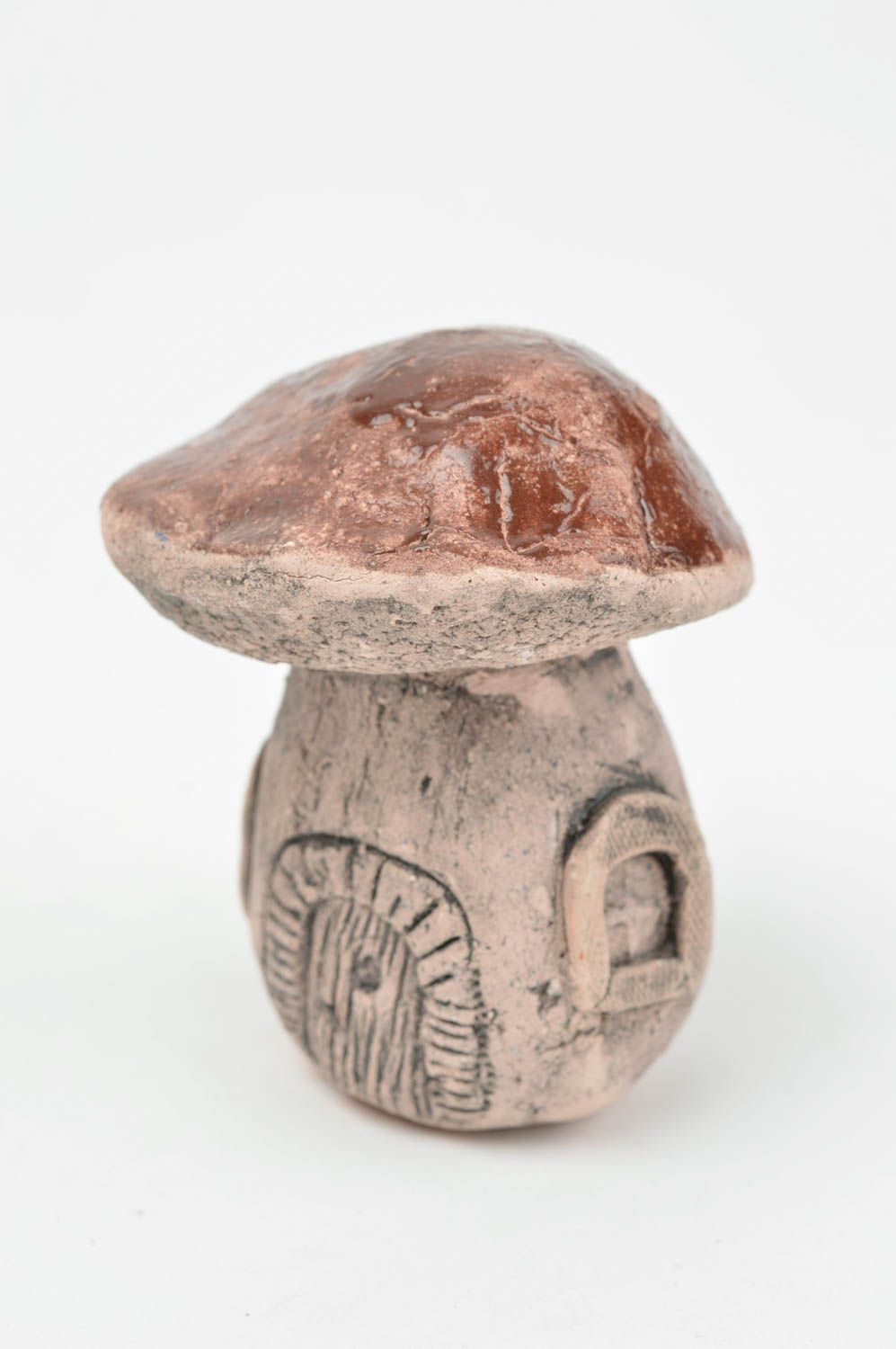 Kleine keramische Figur Pilz mit Bemalung exklusiv künstlerische Handarbeit foto 2