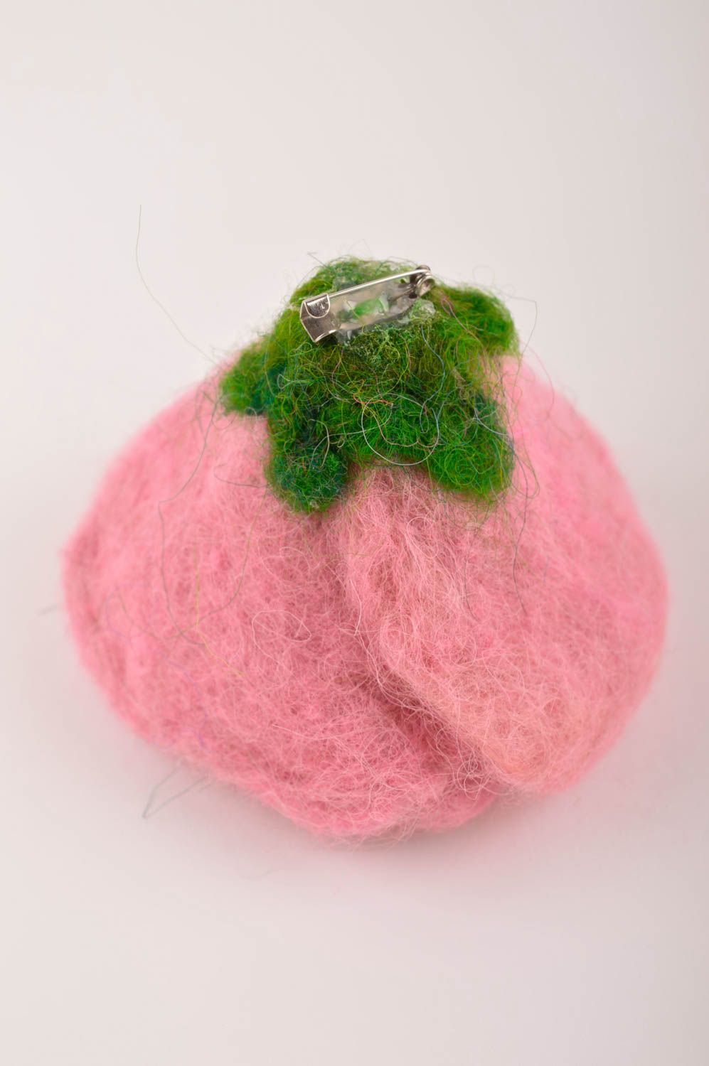 Broche hecho a mano de lana natural accesorio de moda regalo original para mujer foto 4