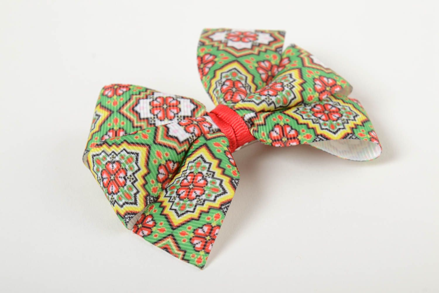 Hairpin made of rep ribbons for baby girl handmade designer barrette photo 2