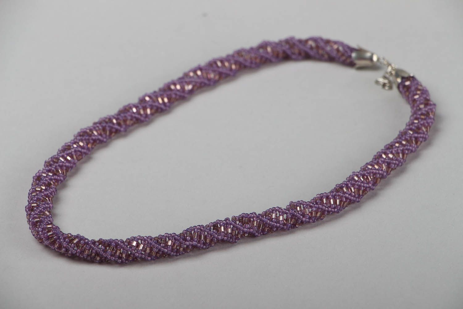Violet beaded cord necklace photo 2