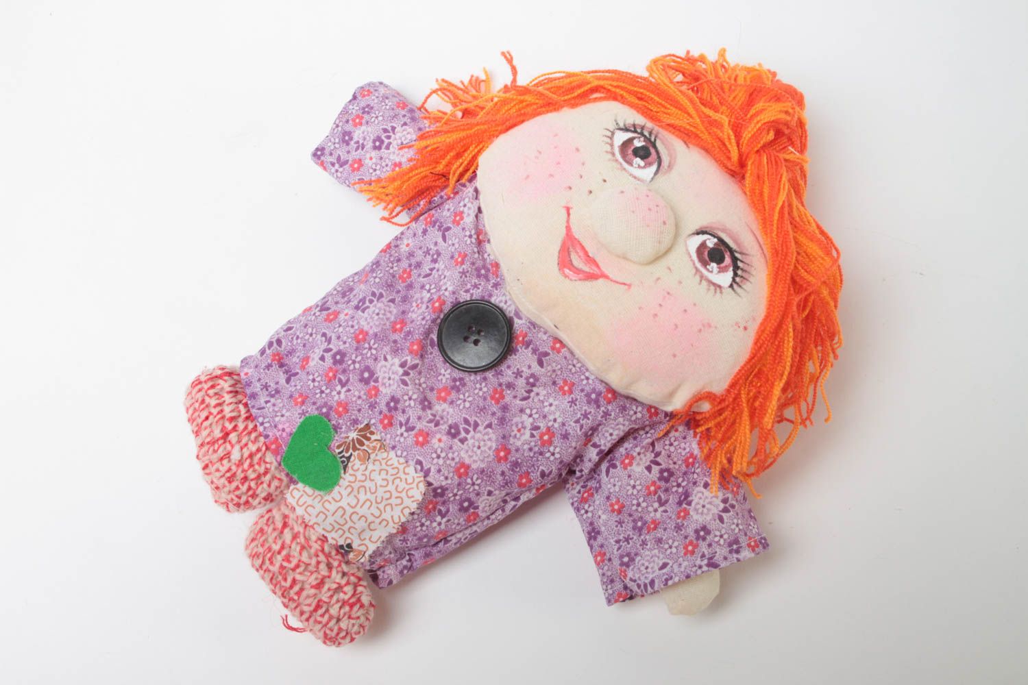 Смешная текстильная кукла домовенок из бязи авторская игрушка ручной работы фото 1