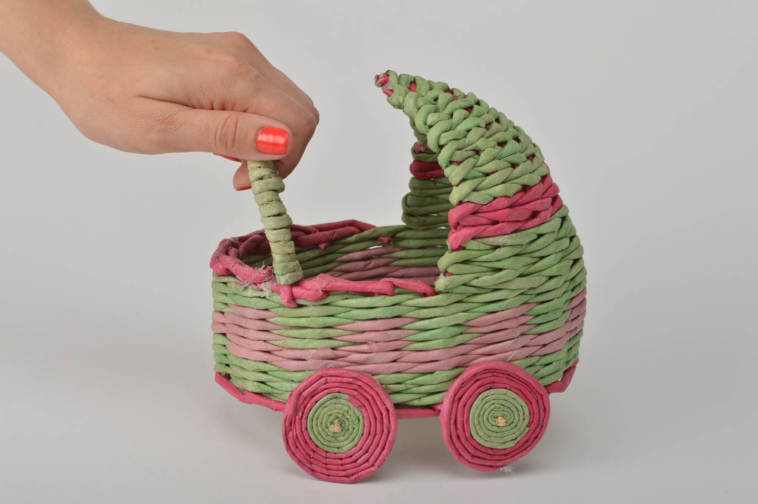 Beautiful handmade woven paper basket newspaper basket designs the living room photo 1