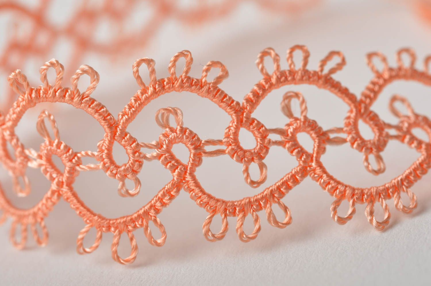 Handmade Spitze Armband zart Designer Schmuck Accessoire für Frauen rosa foto 3