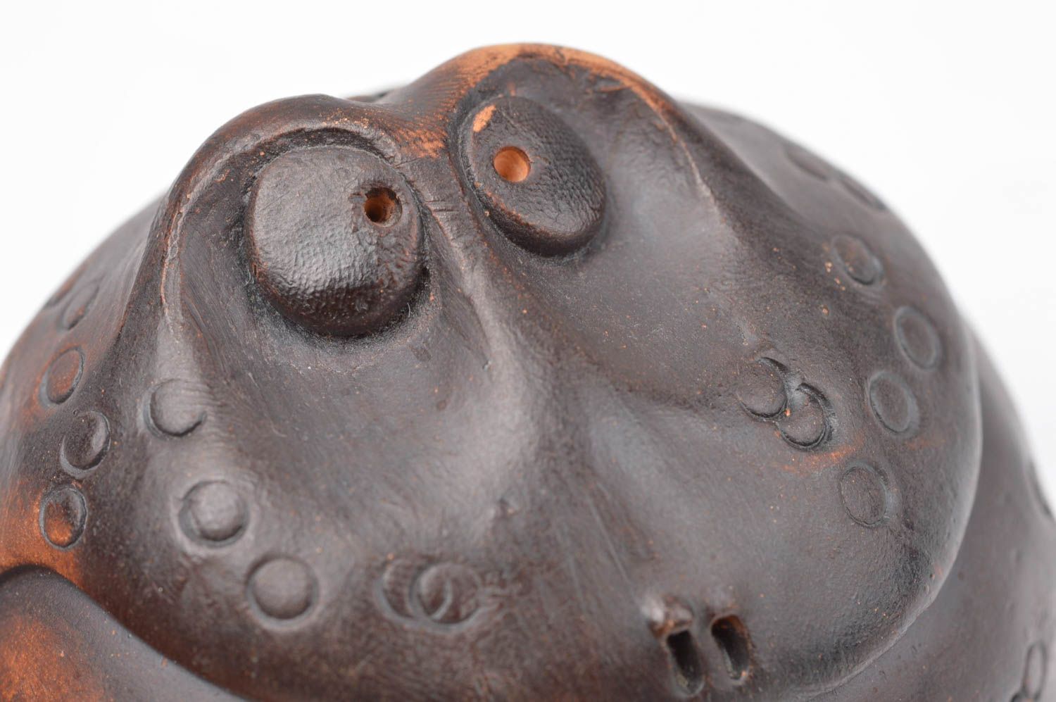 Silbato de barro hecho a mano figura de cerámica rana souvenir original foto 5