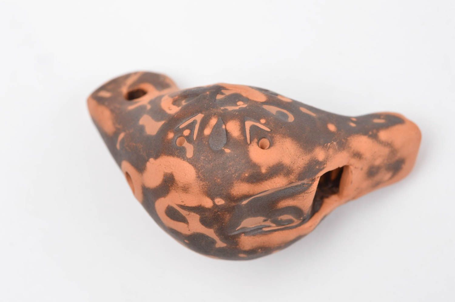 Handmade clay whistle ceramic whistle folk musical instrument ceramic statuette photo 4