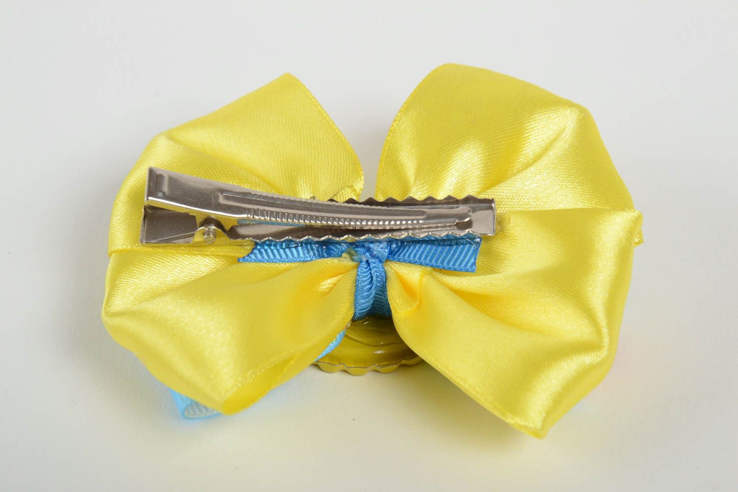 Bright handmade satin ribbon bow hair clip hair bow fashion accessories for her photo 3