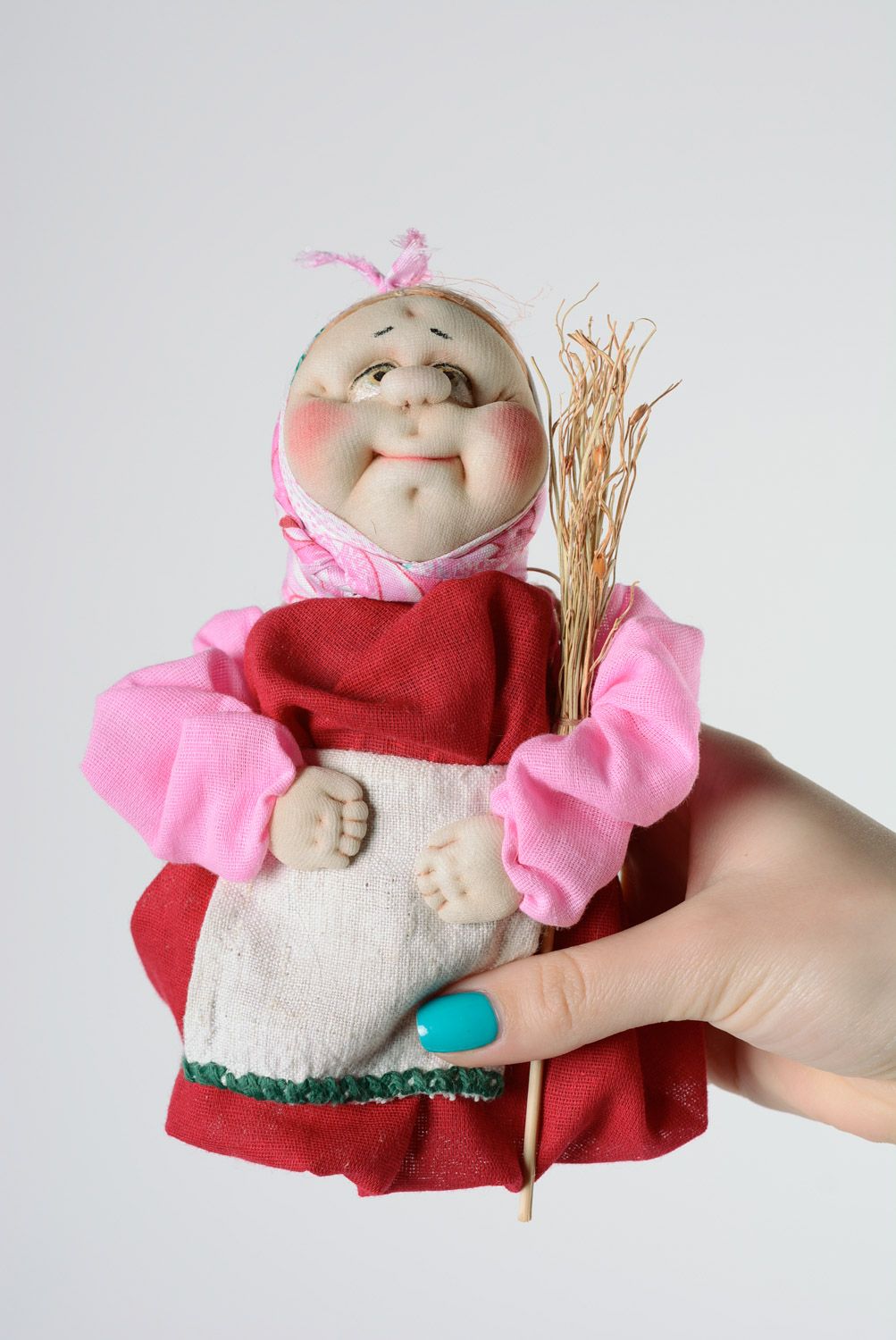 Muñeca de tela de caprón amuleto para casa bonita artesanal Ama de casa foto 4