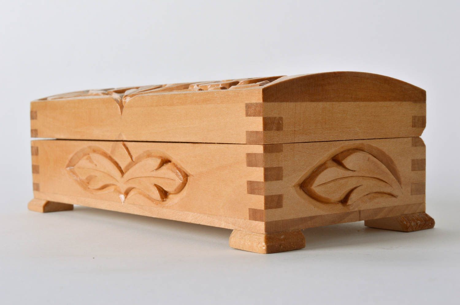 Caja de madera con ornamento tallado artesanal joyero original regalo para mujer foto 4