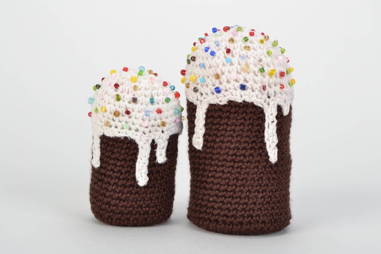 Beautiful handmade designer crochet Easter cakes set 2 pieces photo 1