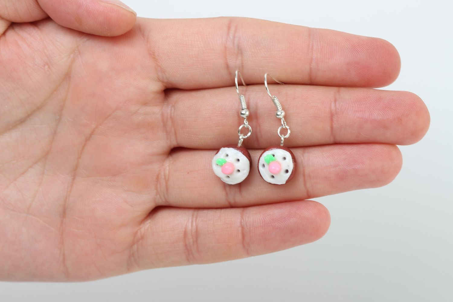 Stylish polymer clay earrings with charms handmade accessories for stylish girl photo 5
