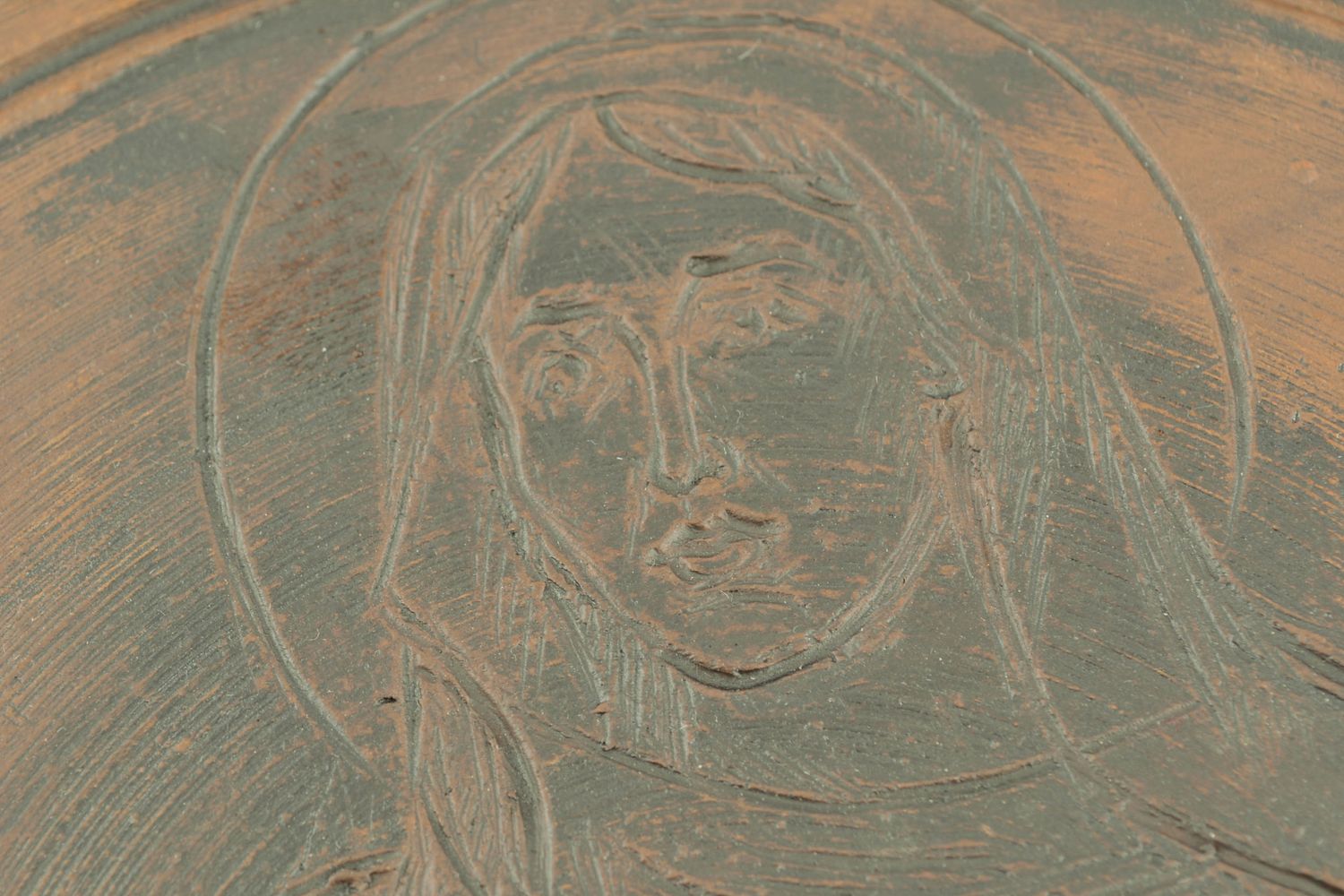 Икона из глины настенное панно ручной работы фото 3
