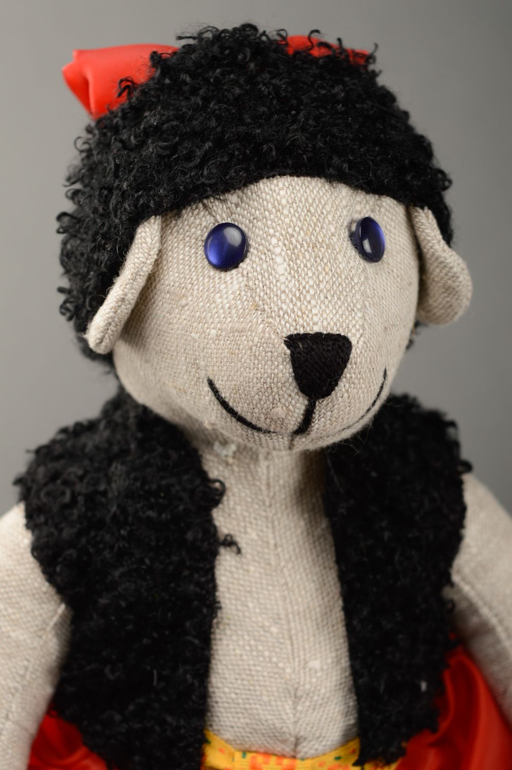 Авторская кукла ручной работы из ткани Медведь-казак фото 2
