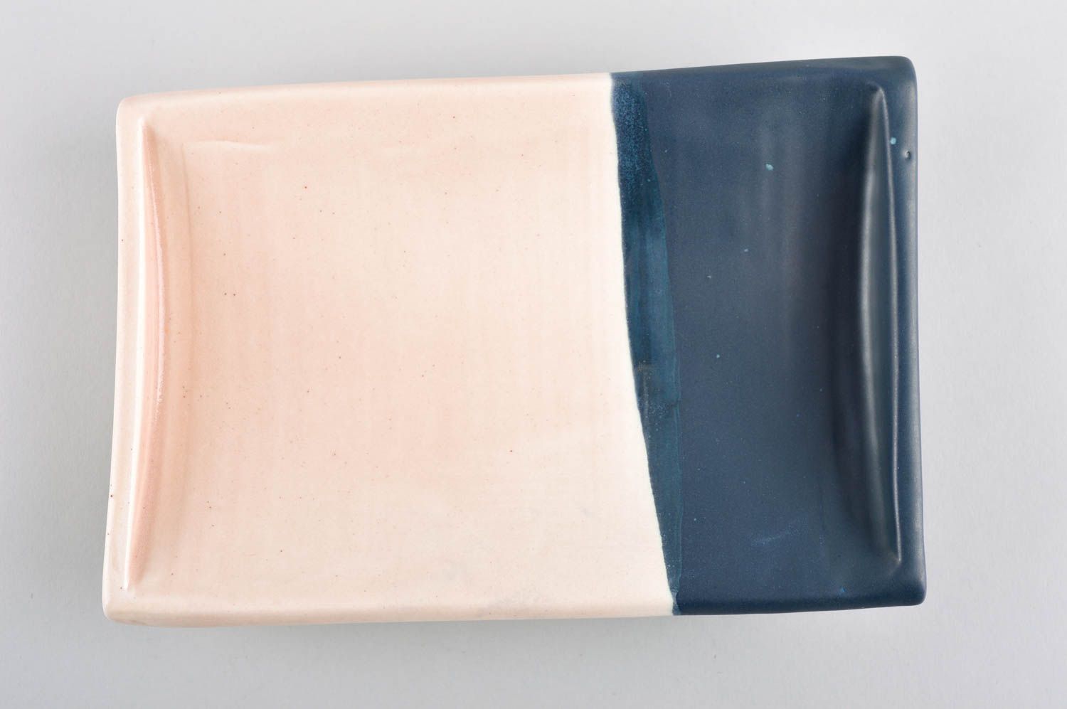Plat à sushi fait main Assiette originale peinte bleu-blanc Vaisselle céramique photo 4