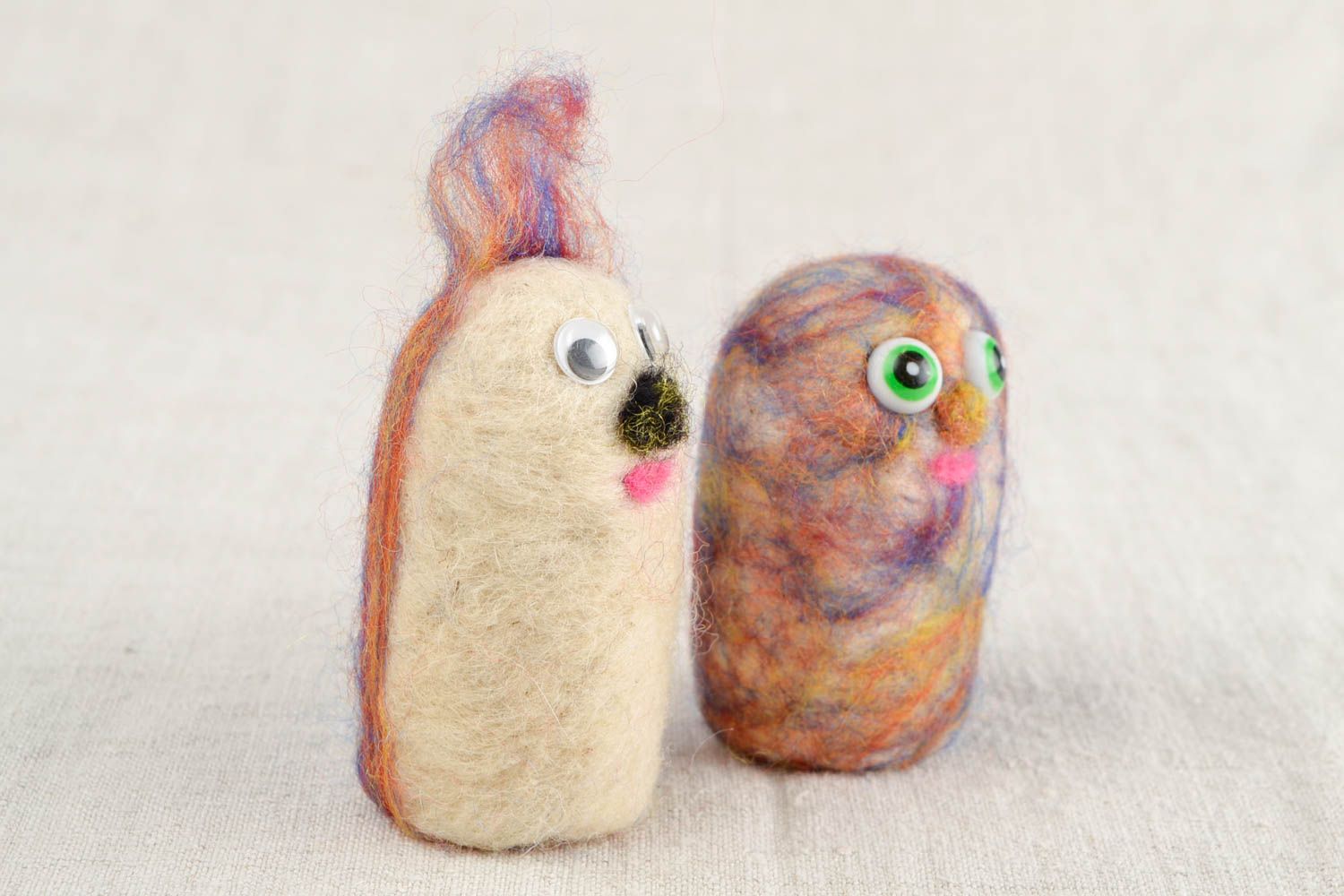 Handmade felted toy handmade woolen toy cute handmade toy 2 soft toys   photo 1