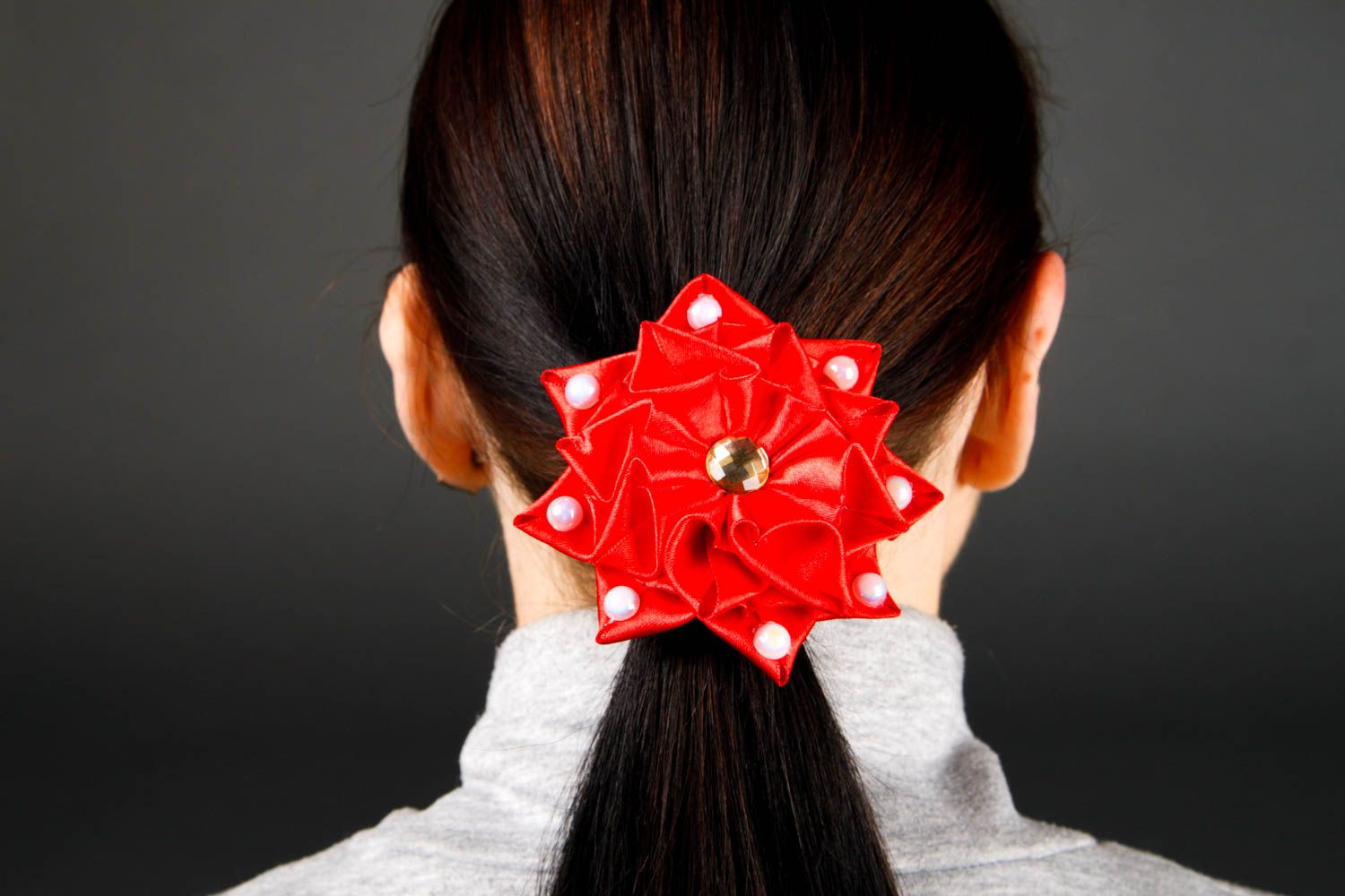 Handmade scrunchy unusual gift designer accessory for girls fabric scrunchy photo 2