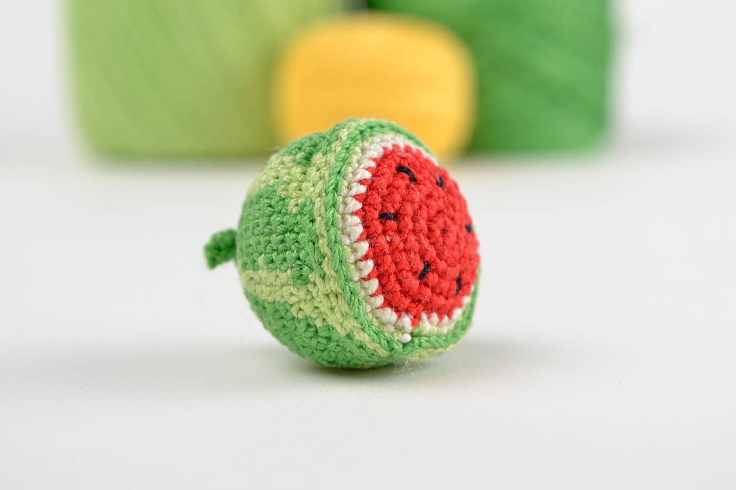 Gehäkeltes Spielzeug handmade gehäkelte Frucht Häkel Dekoration Wassermelone foto 1