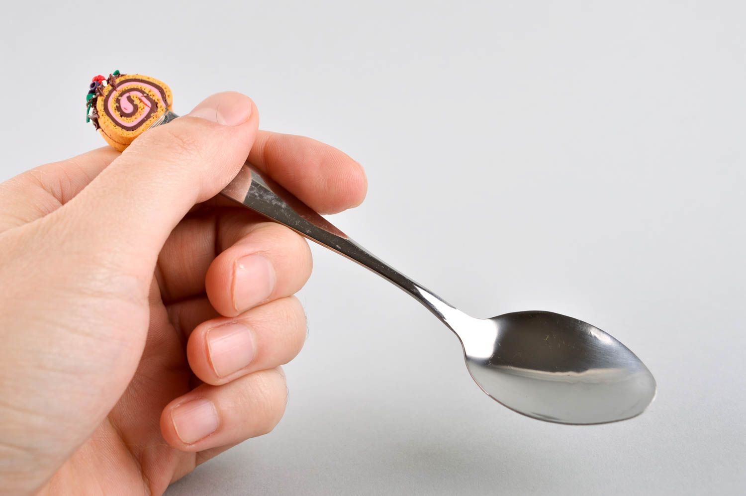 Handmade cute teaspoon metal designer ware stylish teaspoon with decor photo 4
