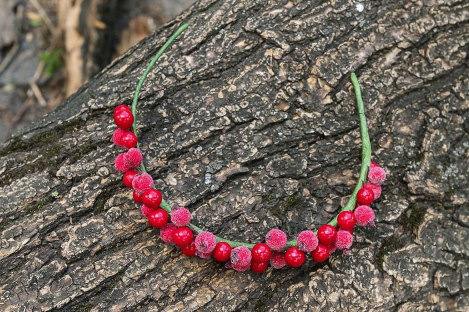 Wreath headband Cranberry in sugar photo 4