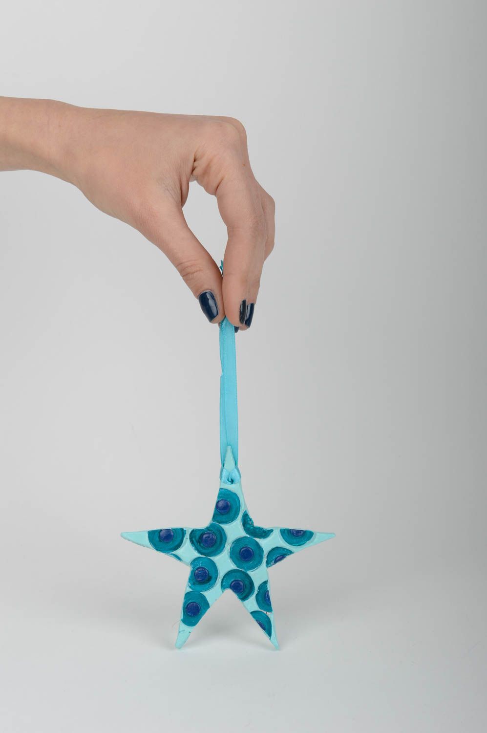 Игрушка на елку хэнд мэйд декор для дома игрушка из глины керамическая звезда фото 2
