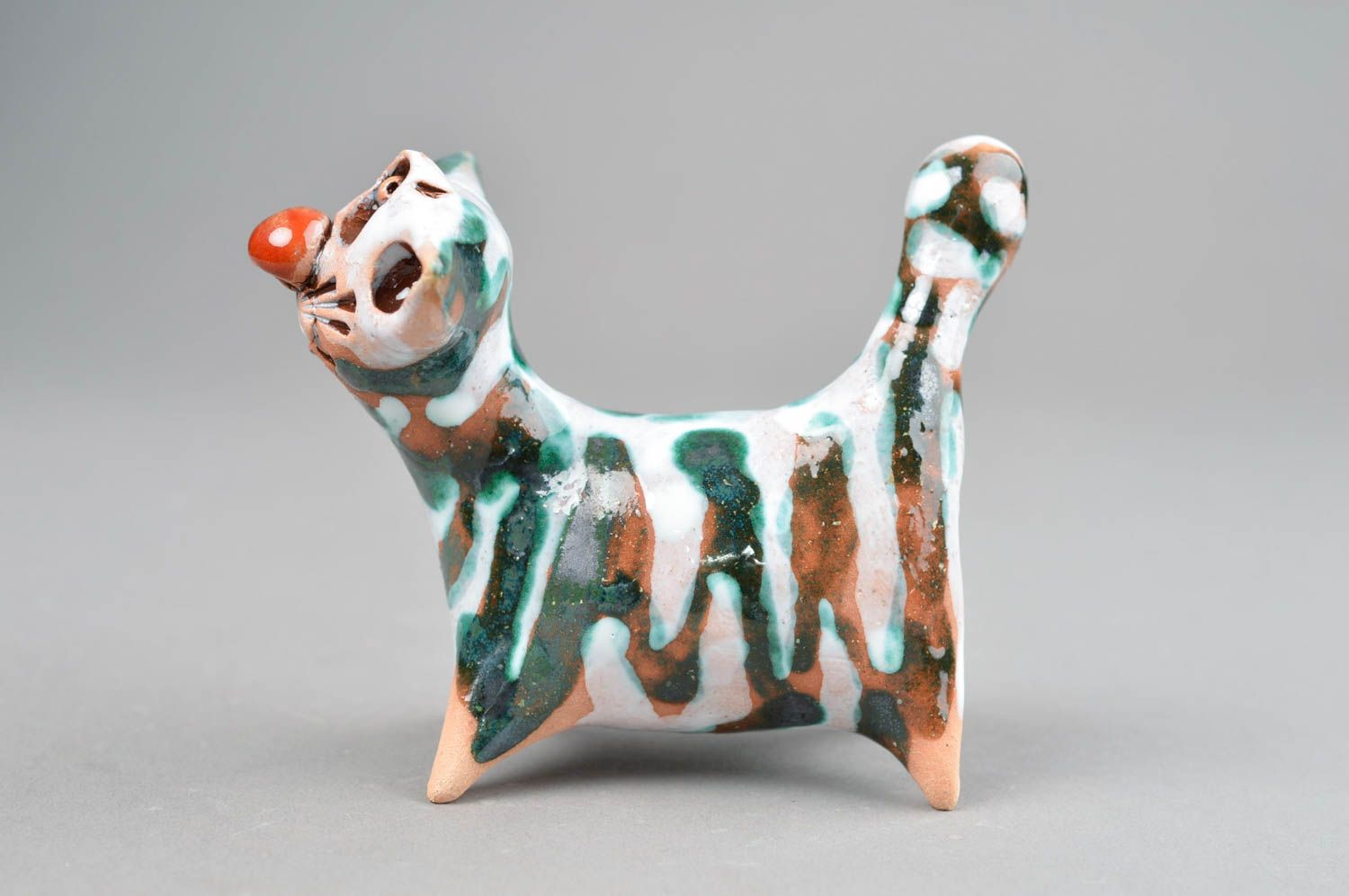Homemade home decor ceramic figurine cat figurines gifts for cat lovers photo 2