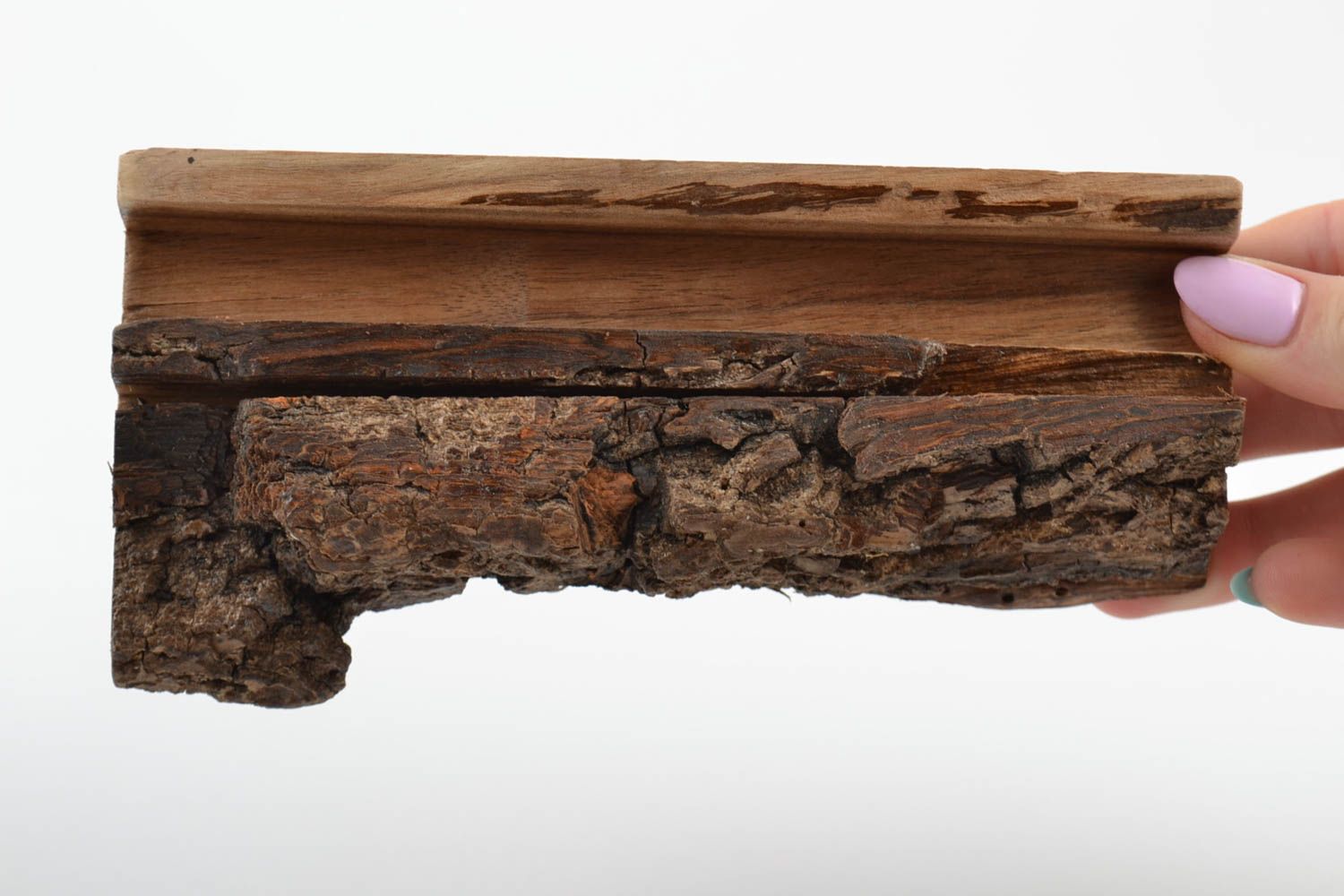 Holz Tablet Halter aus echtem Naturmaterial lackiert handmade  foto 5