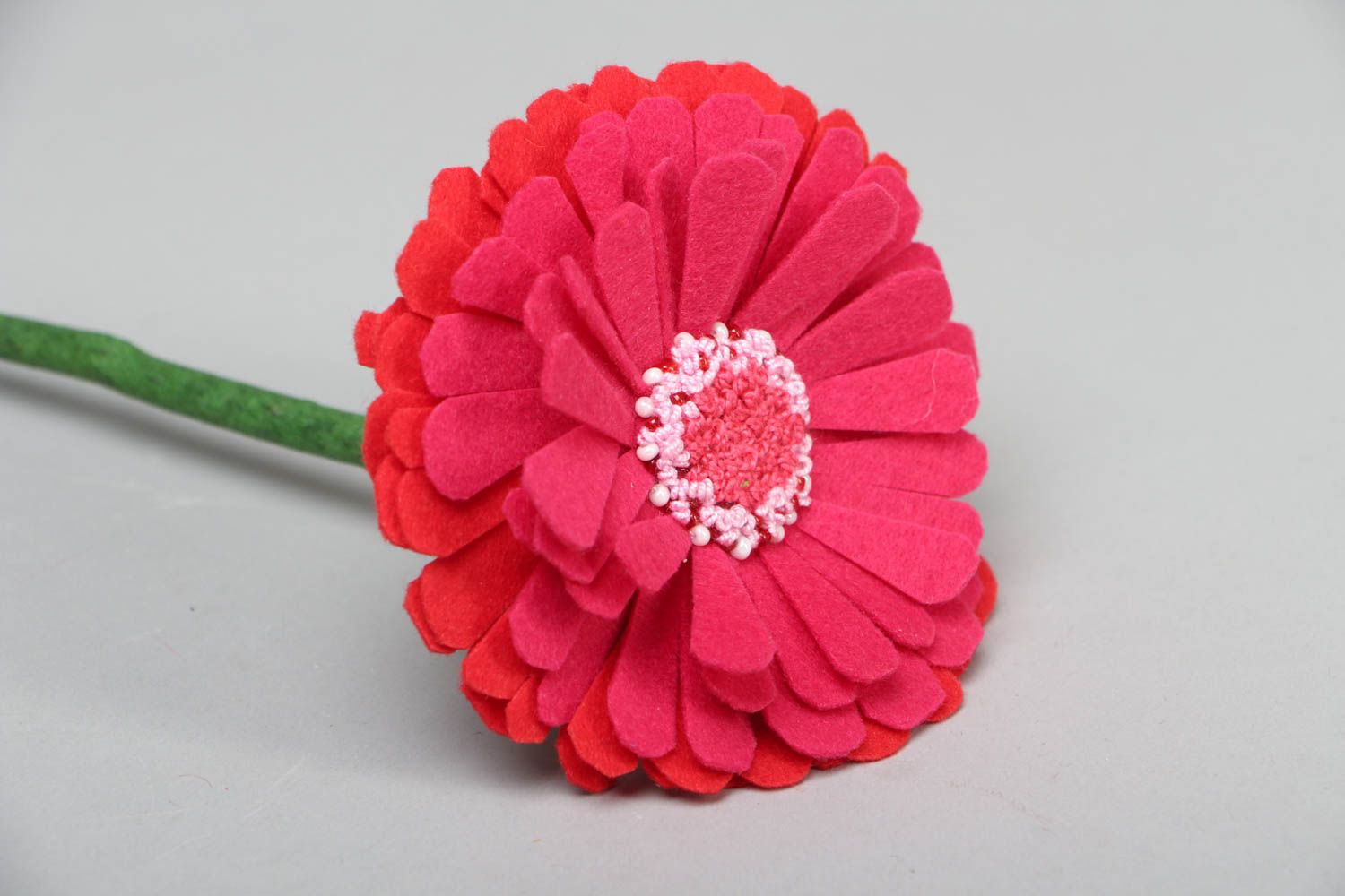 Handmade decorative felt flower Gerbera photo 2