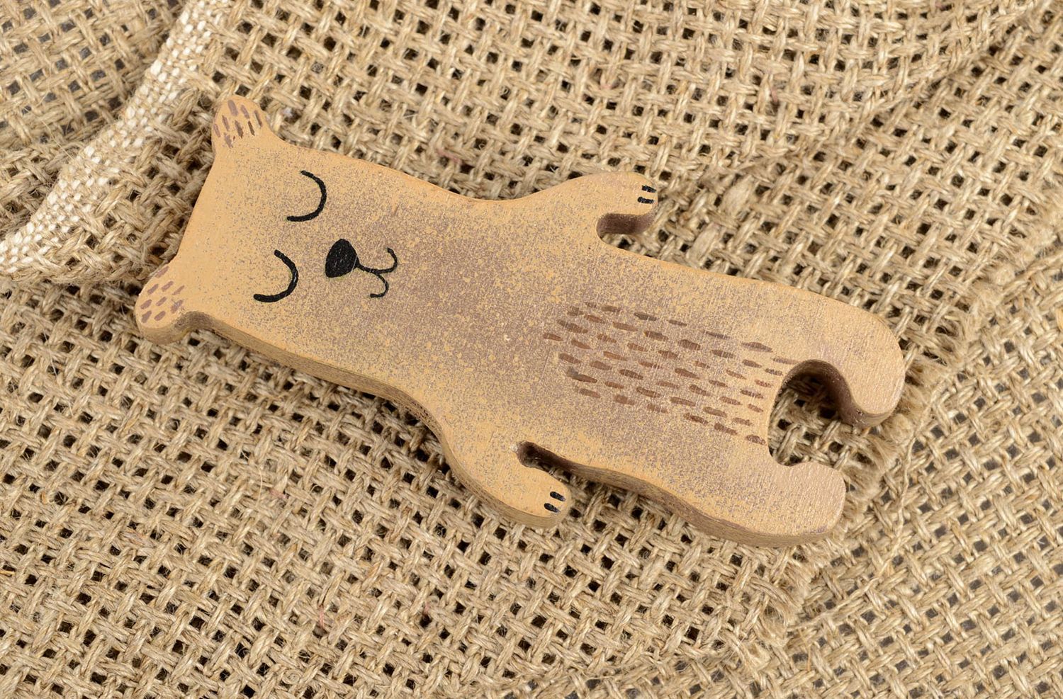Handmade wooden brooch designer beautiful jewelry unusual bear accessory photo 5