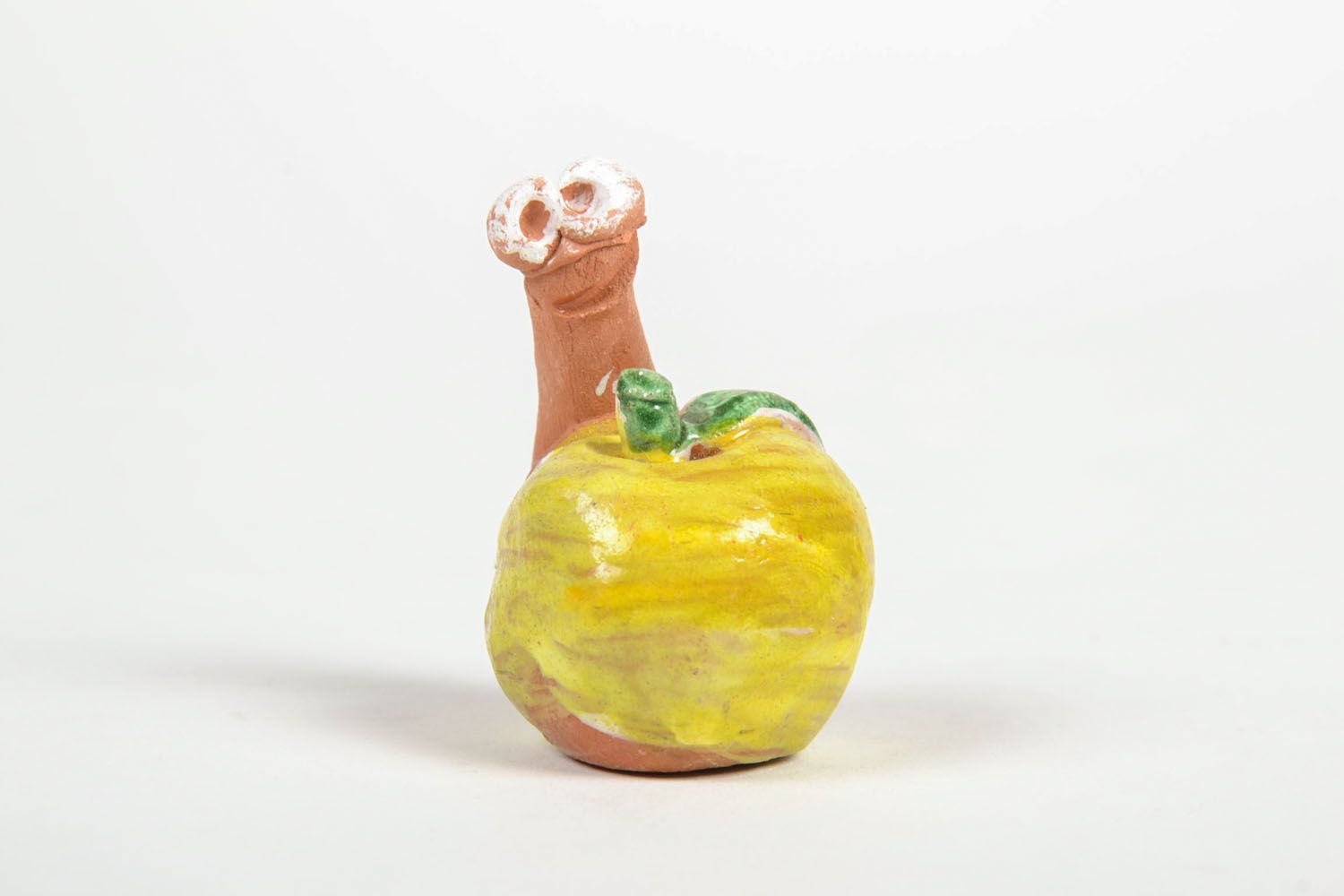Clay statuette Worm in Apple photo 4