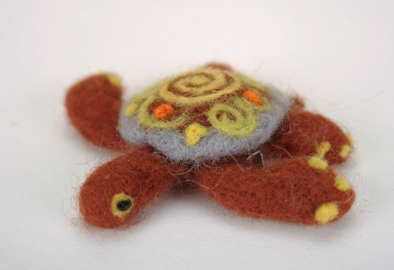 Brooch made using felting technique Big turtle photo 1