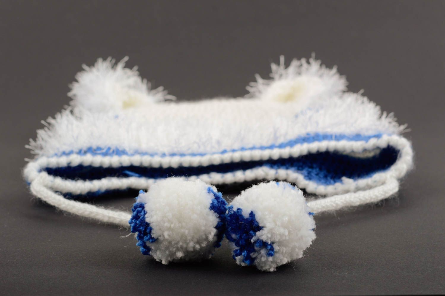Bonnet tricot fait main Chapeau hiver Vêtement enfant acrylique crochet photo 3