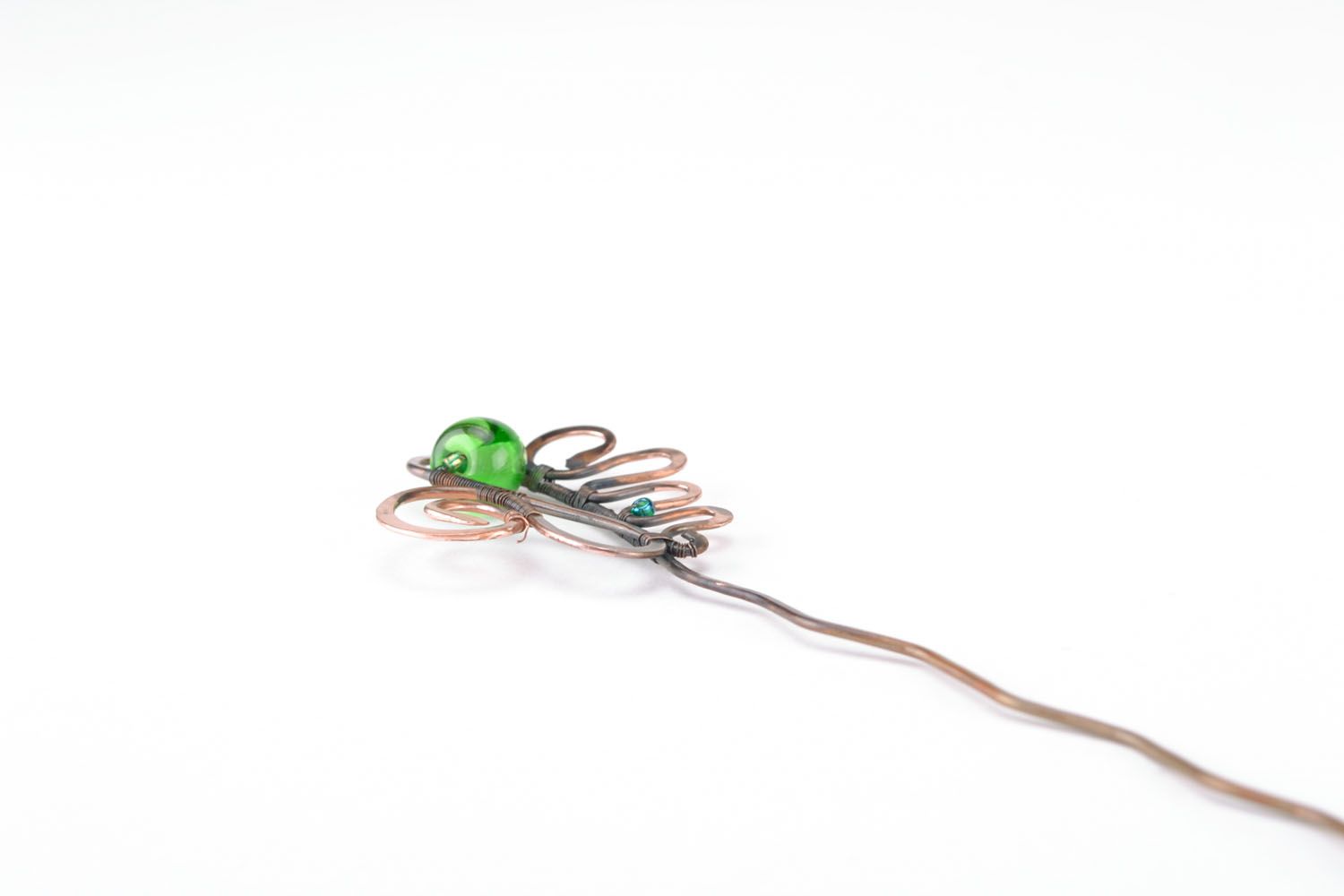 Copper wire wrap hairpin photo 3