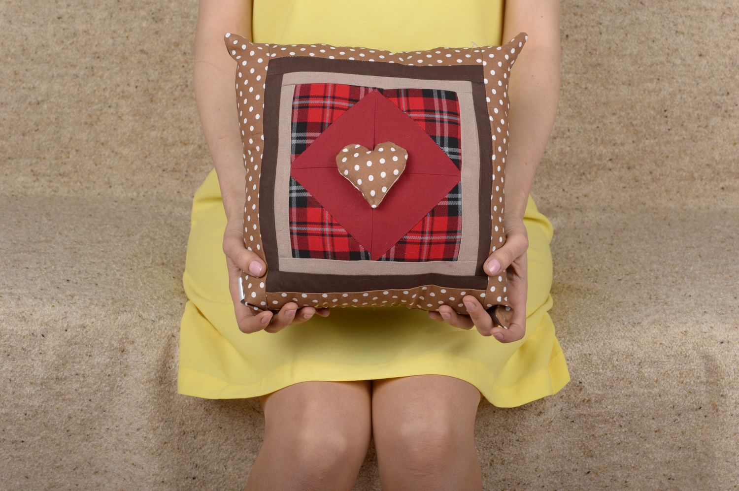 Handmade pillow with print unusual decorative pillow designer accessory photo 1