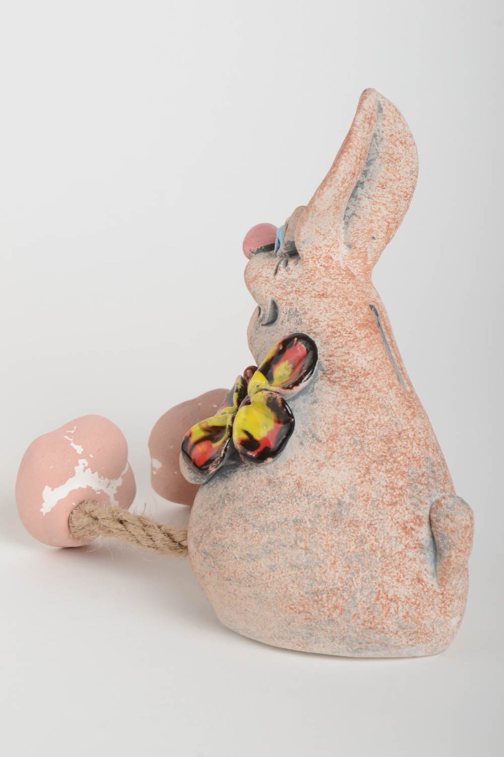 Tirelire lapin faite main Figurine animal en céramique Cadeau original photo 5